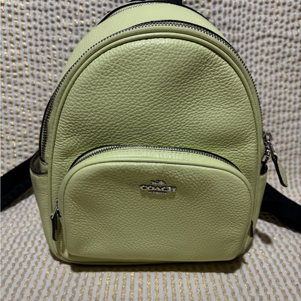 Coach Light Green Leather Mini Court Backpack